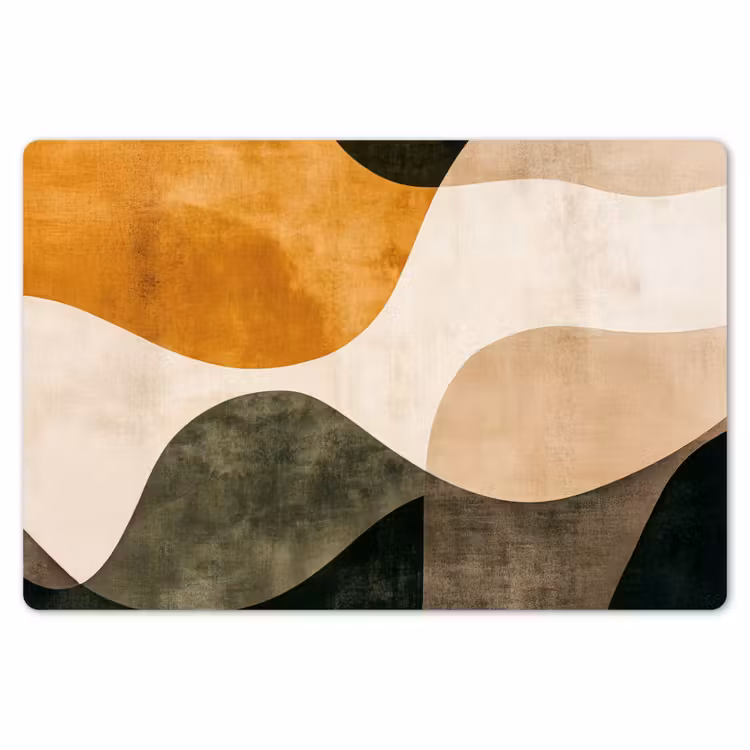 Placemat - 6 stuks - Vormen - Okergeel - Abstract — 7