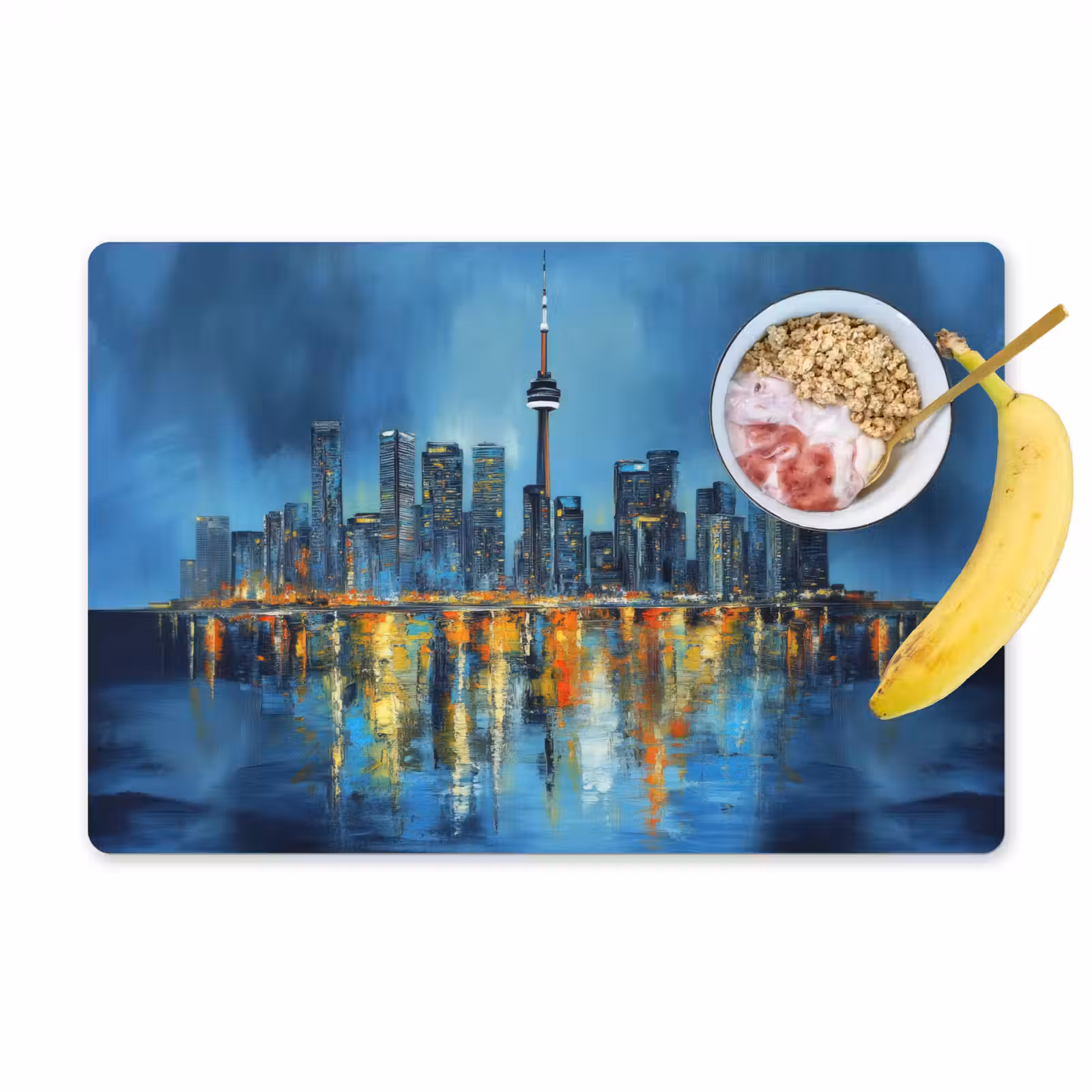 Placemat - 6 stuks - Skyline Toronto - Water - Stadslichten - Toren — 1
