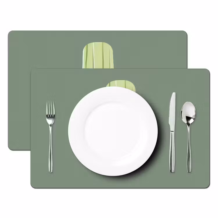 Placemat - 6 stuks - Groen - Waterijsje - Stokje - Illustratie — 2