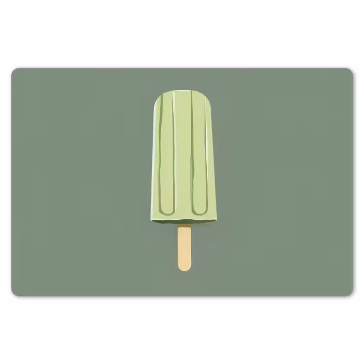 Placemat - 6 stuks - Groen - Waterijsje - Stokje - Illustratie — 7