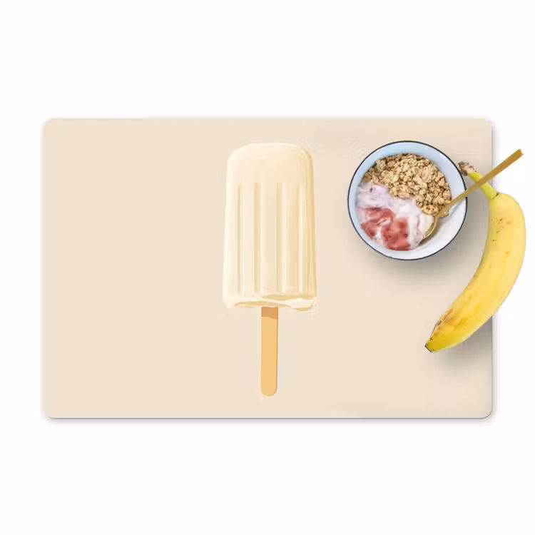 Placemat - 6 stuks - Minimalistisch - Waterijsje - Stokje - Beige — 1