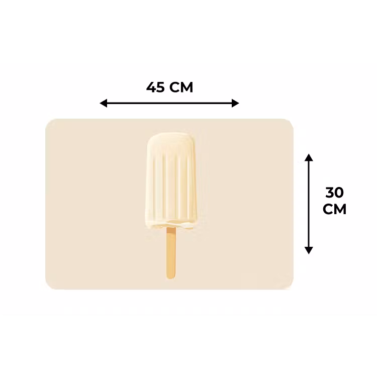 Placemat - 6 stuks - Minimalistisch - Waterijsje - Stokje - Beige — 3