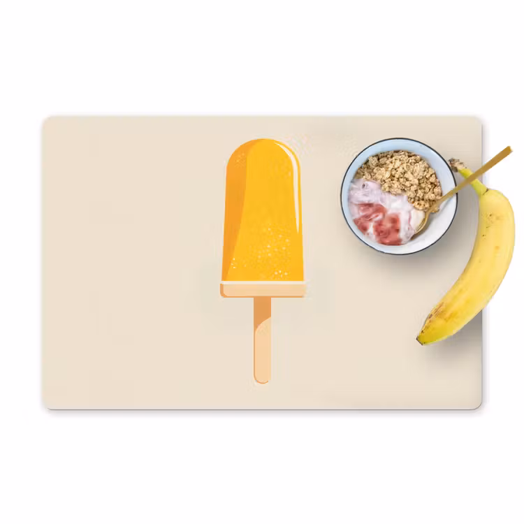 Placemat - 6 stuks - Oranje - Stokje - Waterijsje — 1