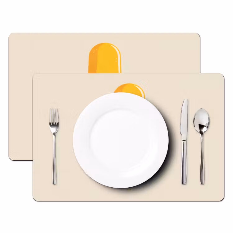 Placemat - 6 stuks - Oranje - Stokje - Waterijsje — 2