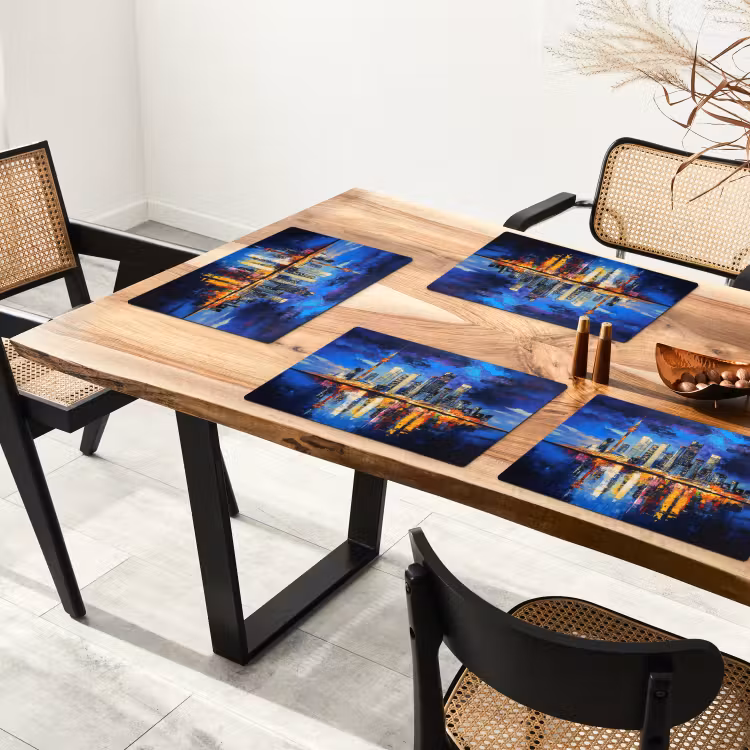 Placemat - 6 stuks - Skyline Toronto - Modern - Stadslicht - Blauw — 5