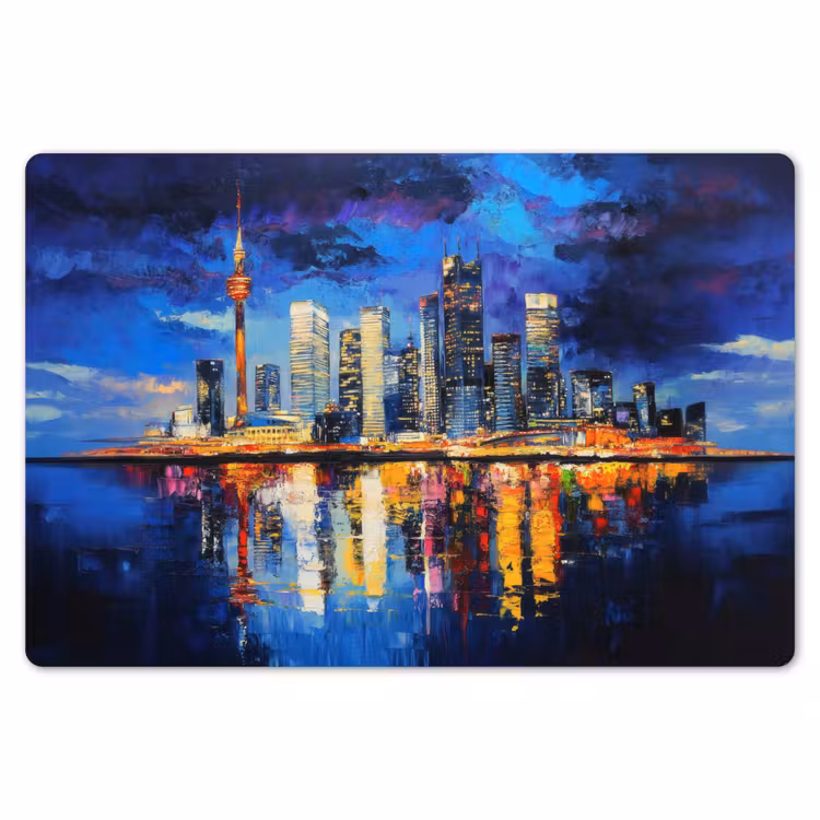 Placemat - 6 stuks - Skyline Toronto - Modern - Stadslicht - Blauw — 7