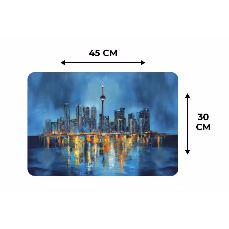 Placemat - 6 stuks - Skyline Toronto - Water - Stadslichten - Toren — 3