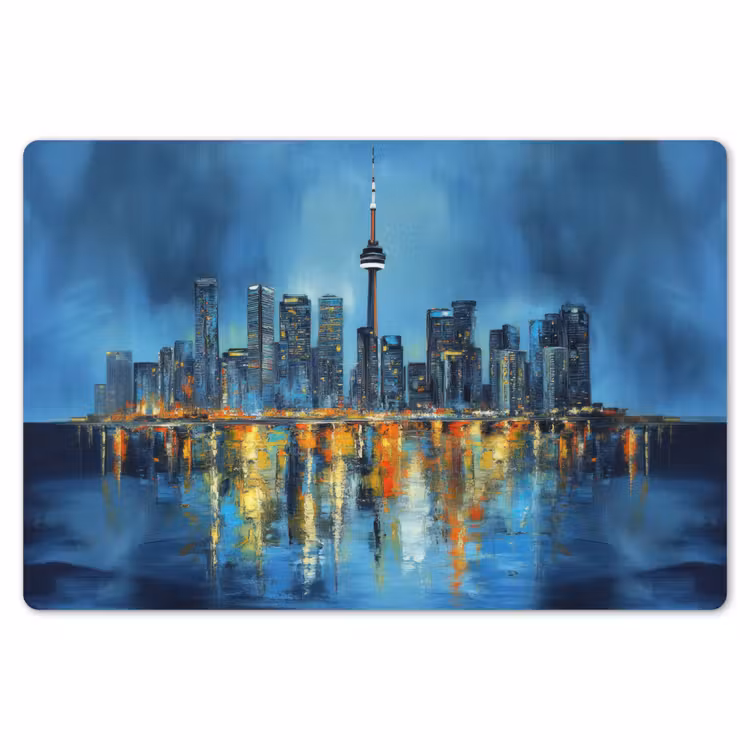 Placemat - 6 stuks - Skyline Toronto - Water - Stadslichten - Toren — 7
