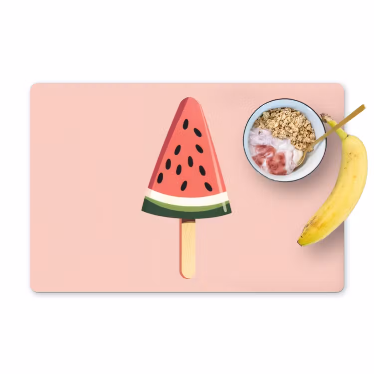 Placemat - 6 stuks - Watermeloen - Ijsje - Pitjes - Rood — 1