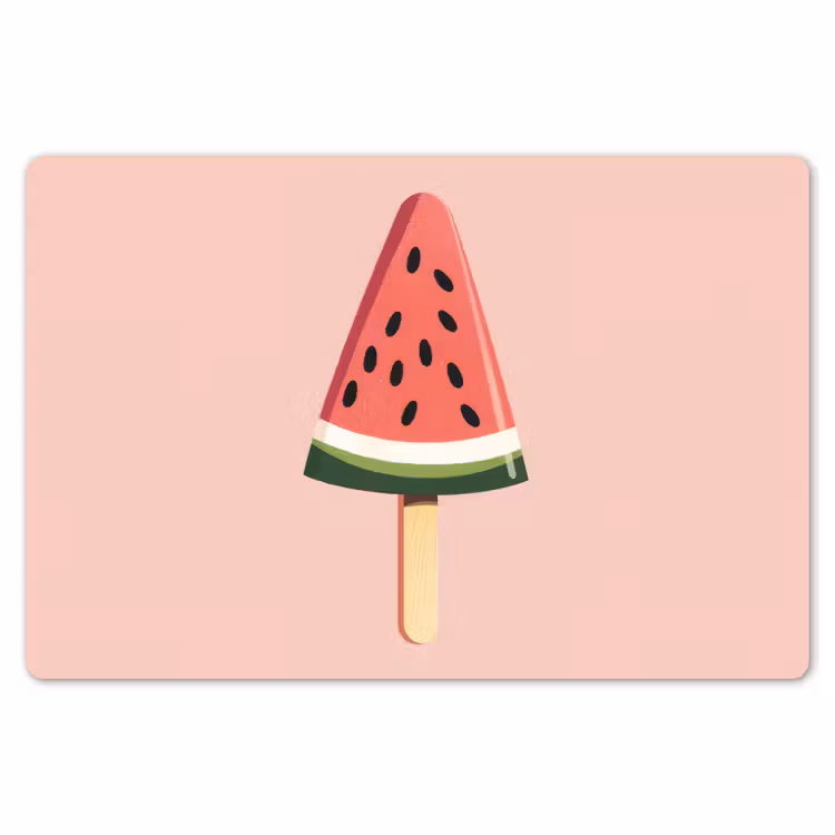 Placemat - 6 stuks - Watermeloen - Ijsje - Pitjes - Rood — 7