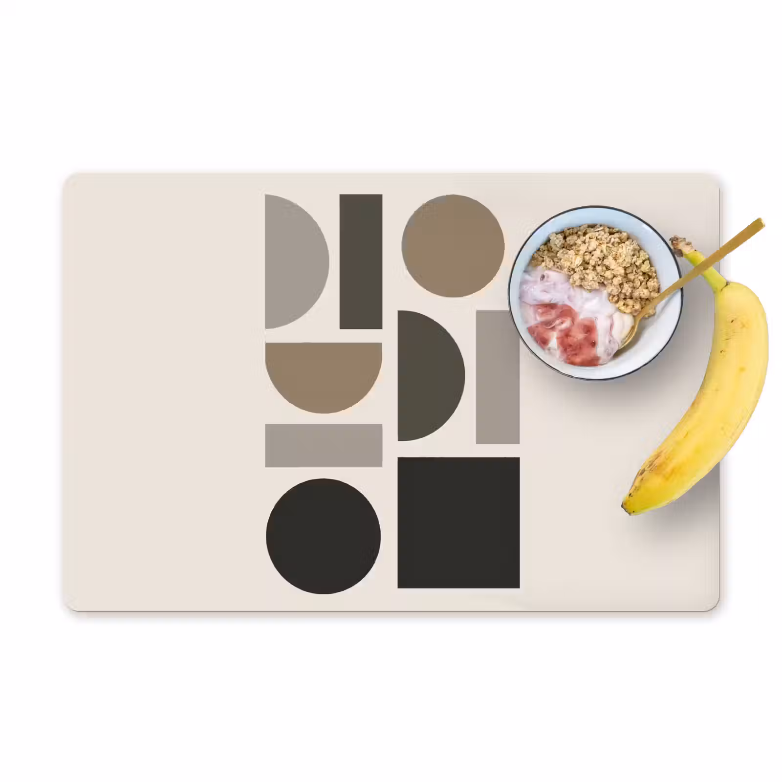 Placemat - 6 stuks - Natuurlijke tinten - Grafisch - Verticale compositie — 1