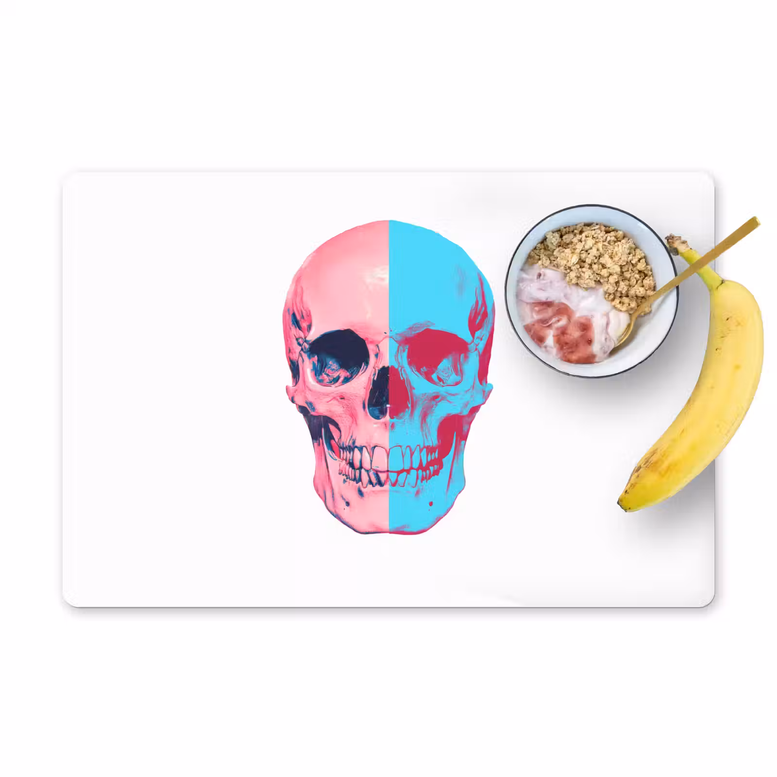 Placemat - 6 stuks - Schedel - Grafisch - Roze - Verdeeld — 1
