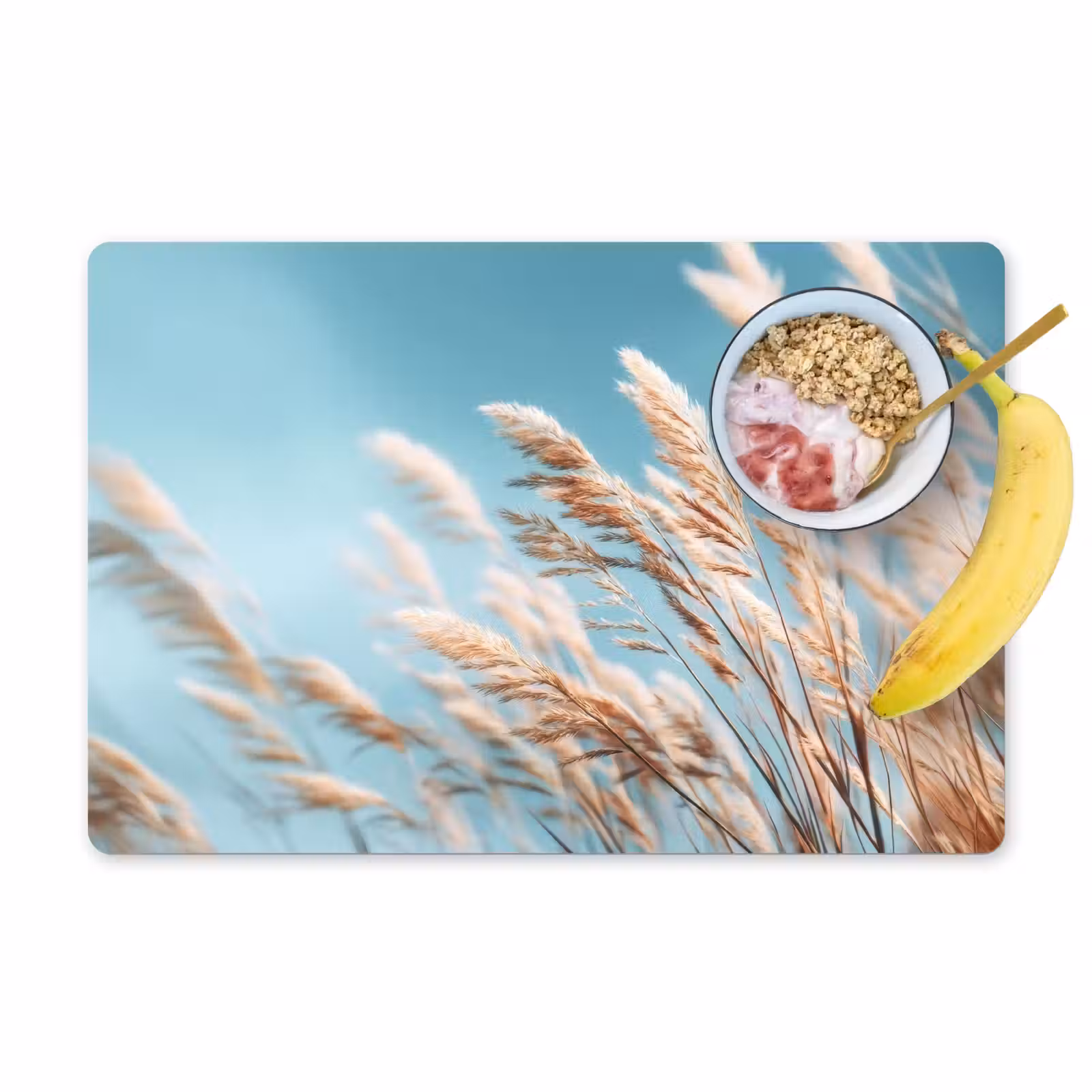 Placemat - 6 stuks - Siergras - Wind - Lichtbruin — 1