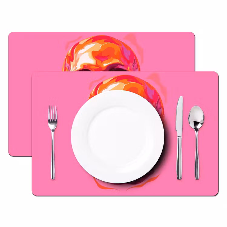 Placemat - 6 stuks - Felroze - Tanden - Schedel — 2
