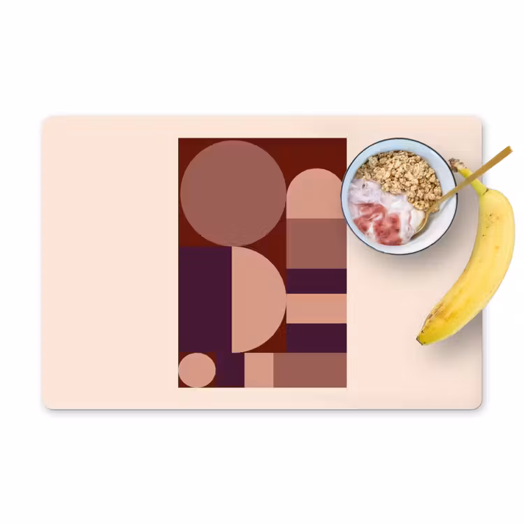 Placemat - 6 stuks - Geometrisch - Cirkels - Rood — 1