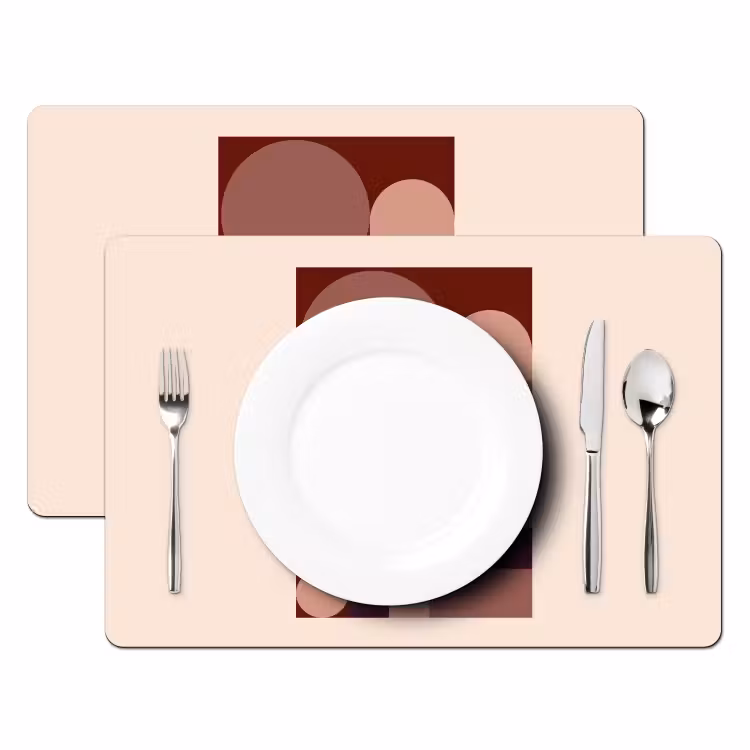 Placemat - 6 stuks - Geometrisch - Cirkels - Rood — 2