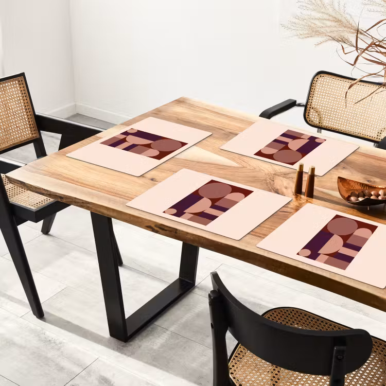 Placemat - 6 stuks - Geometrisch - Cirkels - Rood — 5
