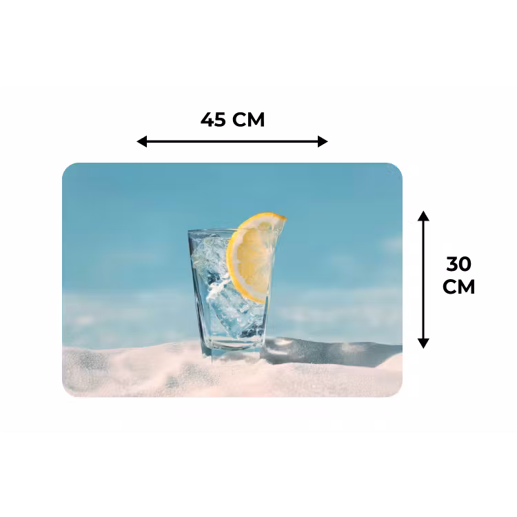Placemat - 6 stuks - Glas - ijsblokjes - Citroen — 3