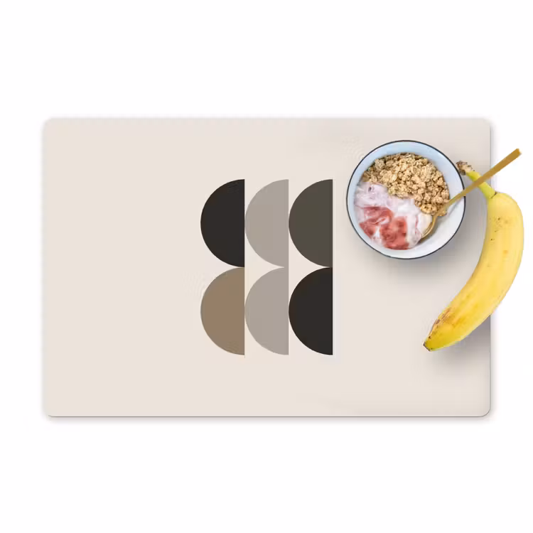 Placemat - 6 stuks - Halve cirkels - Aardetinten - Grafisch — 1