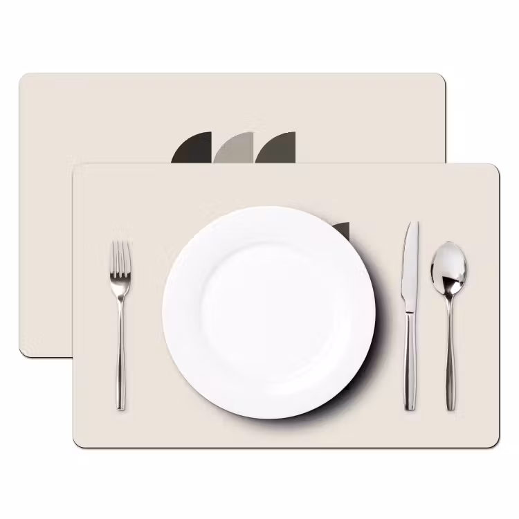 Placemat - 6 stuks - Halve cirkels - Aardetinten - Grafisch — 2