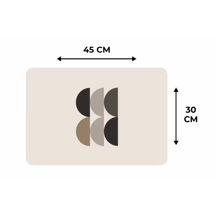 Placemat - 6 stuks - Halve cirkels - Aardetinten - Grafisch — 3