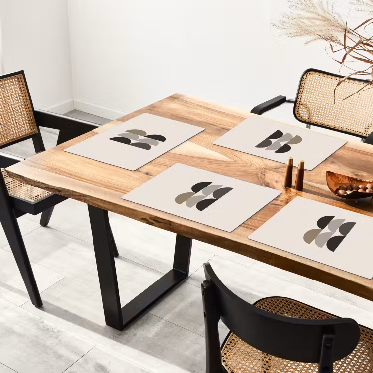 Placemat - 6 stuks - Halve cirkels - Aardetinten - Grafisch — 5