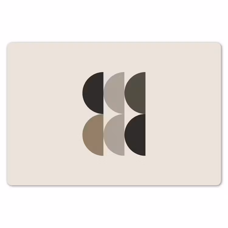 Placemat - 6 stuks - Halve cirkels - Aardetinten - Grafisch — 7