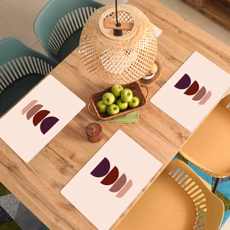 Placemat - 6 stuks - Harmonieus - Symmetrisch - Rood — 6