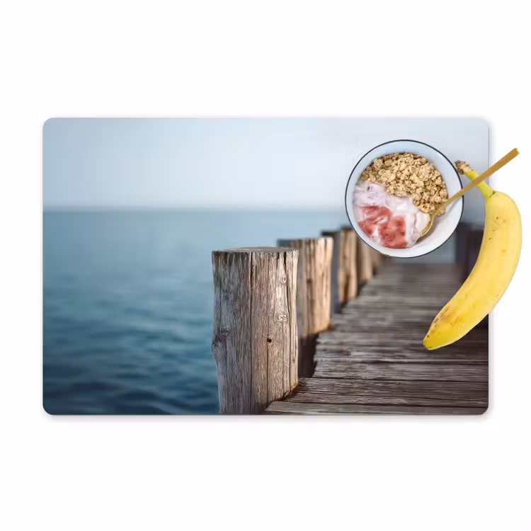 Placemat - 6 stuks - Houten steiger - Helderblauwe lucht — 1