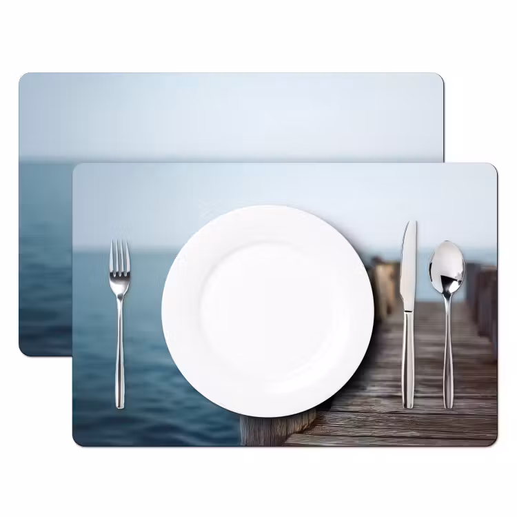 Placemat - 6 stuks - Houten steiger - Helderblauwe lucht — 2