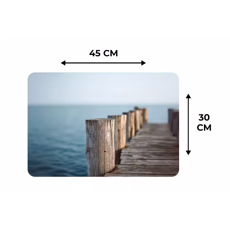 Placemat - 6 stuks - Houten steiger - Helderblauwe lucht — 3