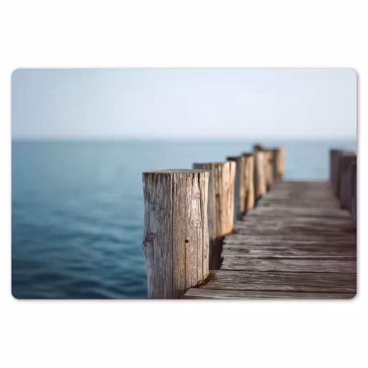 Placemat - 6 stuks - Houten steiger - Helderblauwe lucht — 7