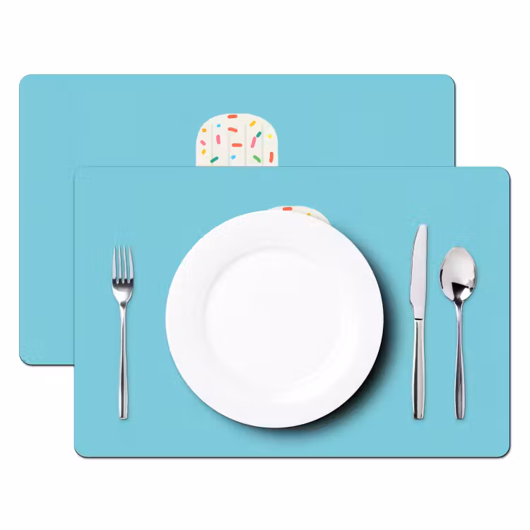Placemat - 6 stuks - Ijsje - Stokje - Sprinkles - Lichtblauw — 2