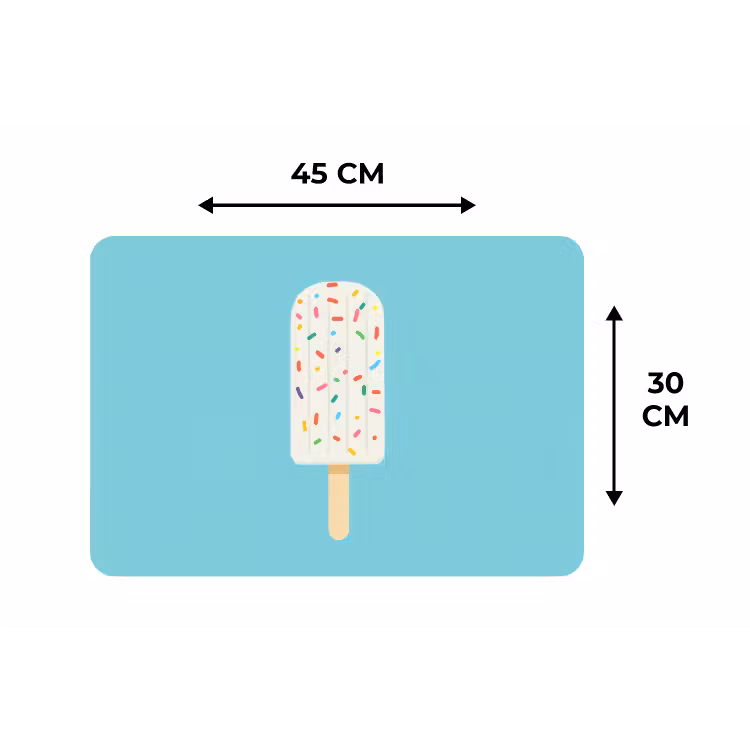 Placemat - 6 stuks - Ijsje - Stokje - Sprinkles - Lichtblauw — 3