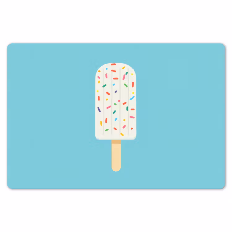 Placemat - 6 stuks - Ijsje - Stokje - Sprinkles - Lichtblauw — 7