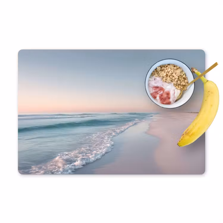 Placemat - 6 stuks - Kustlijn - Pastel - water — 1