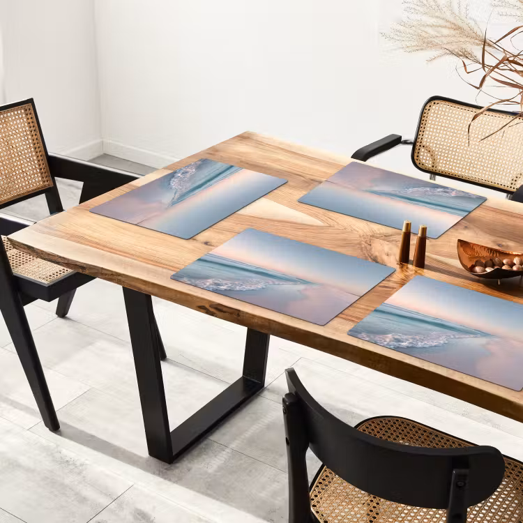 Placemat - 6 stuks - Kustlijn - Pastel - water — 5