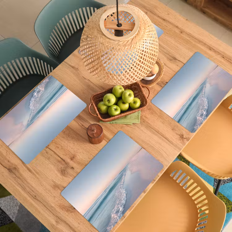 Placemat - 6 stuks - Kustlijn - Pastel - water — 6