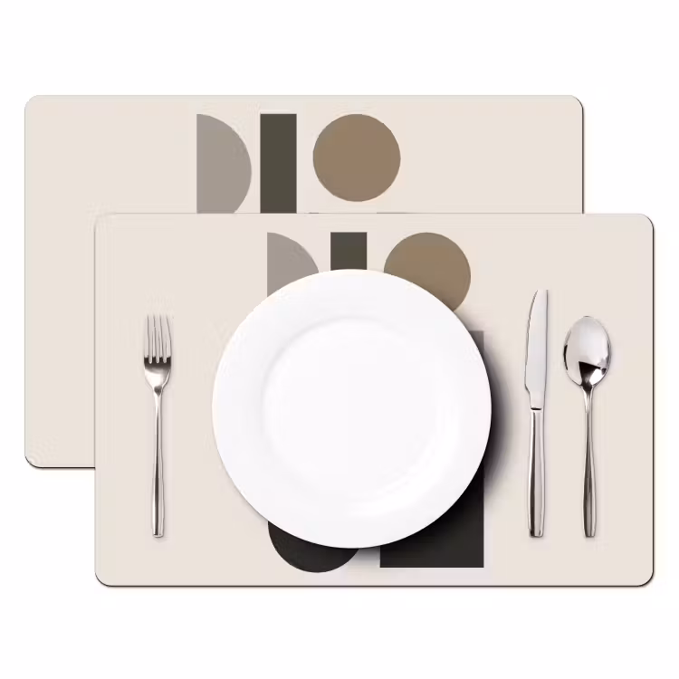 Placemat - 6 stuks - Natuurlijke tinten - Grafisch - Verticale compositie — 2