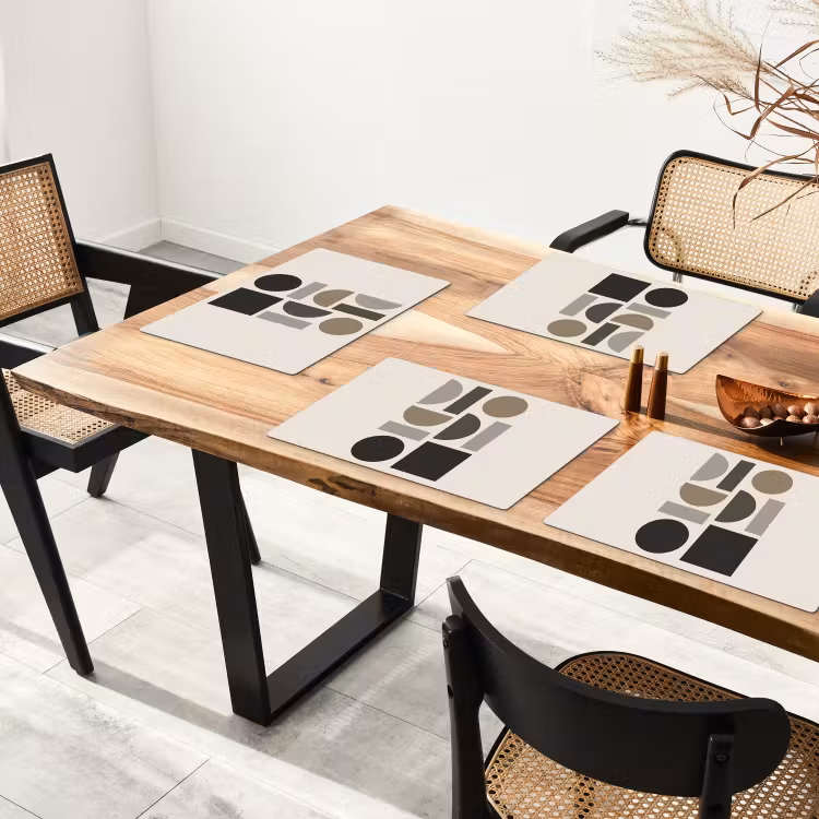 Placemat - 6 stuks - Natuurlijke tinten - Grafisch - Verticale compositie — 5