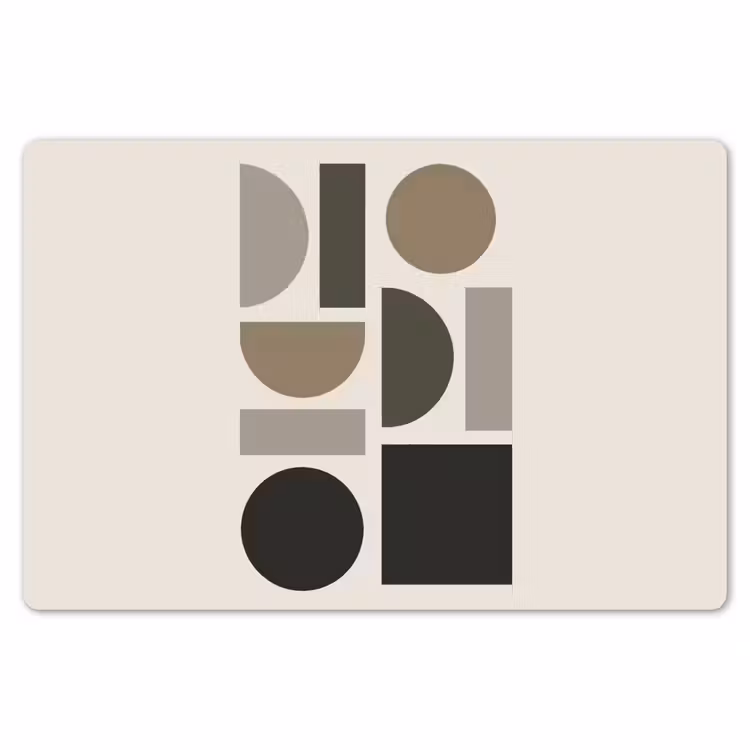 Placemat - 6 stuks - Natuurlijke tinten - Grafisch - Verticale compositie — 7