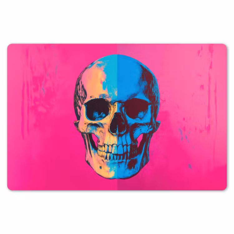 Placemat - 6 stuks - Neon - Blauw - Pop-art - Schedel — 7