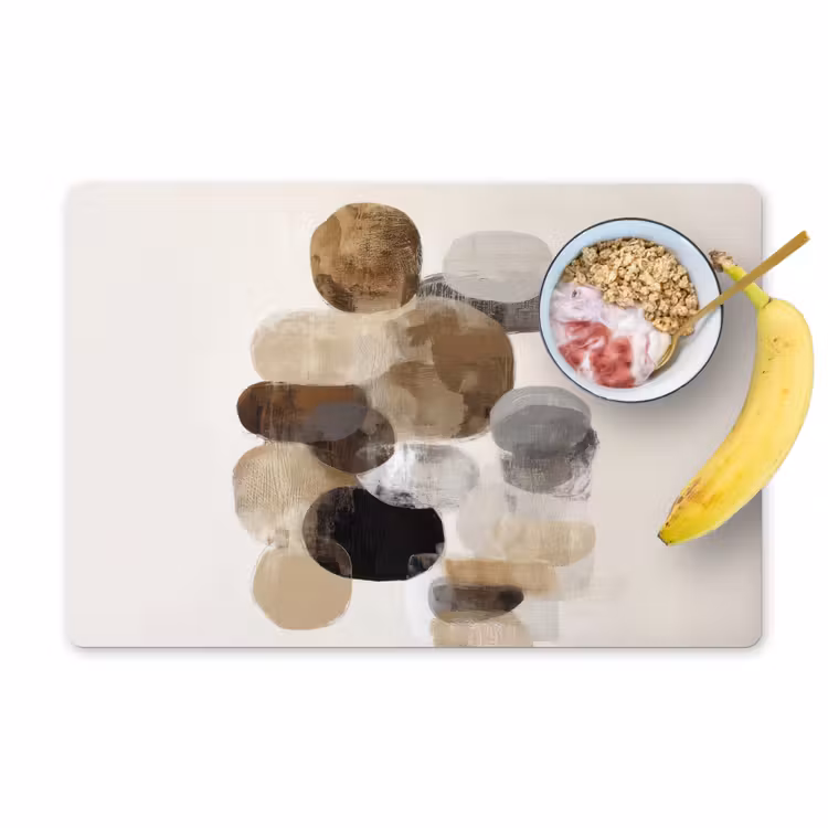 Placemat - 6 stuks - Ovaal - Kleurvlakken - Penseelstreken — 1