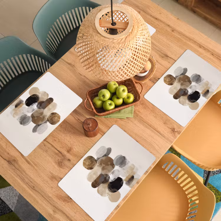 Placemat - 6 stuks - Ovaal - Kleurvlakken - Penseelstreken — 6