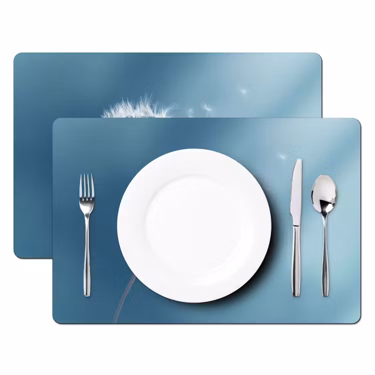 Placemat - 6 stuks - Paardenbloem - Wind - Blauw — 2