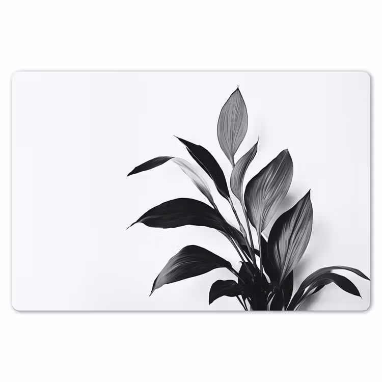 Placemat - 6 stuks - Plant - Bladeren - Minimalistisch - Zwart — 7