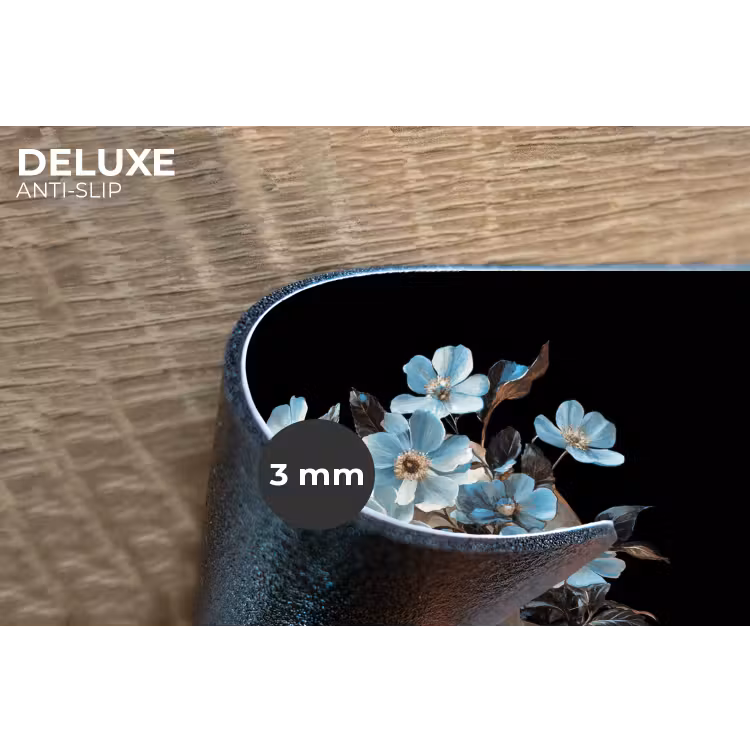 Placemat - 6 stuks - Schedel - Blauw - Bloemen - Bladeren — 4