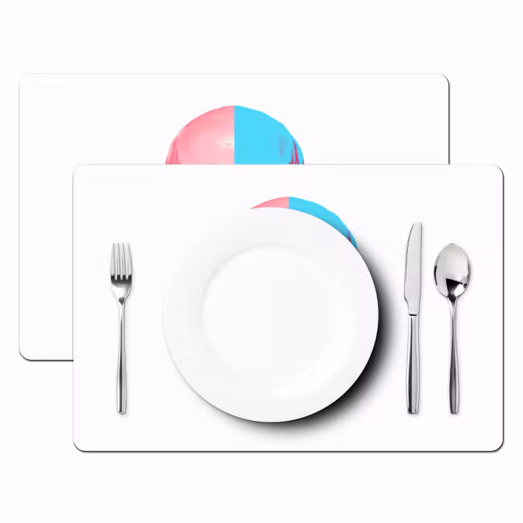 Placemat - 6 stuks - Schedel - Grafisch - Roze - Verdeeld — 2