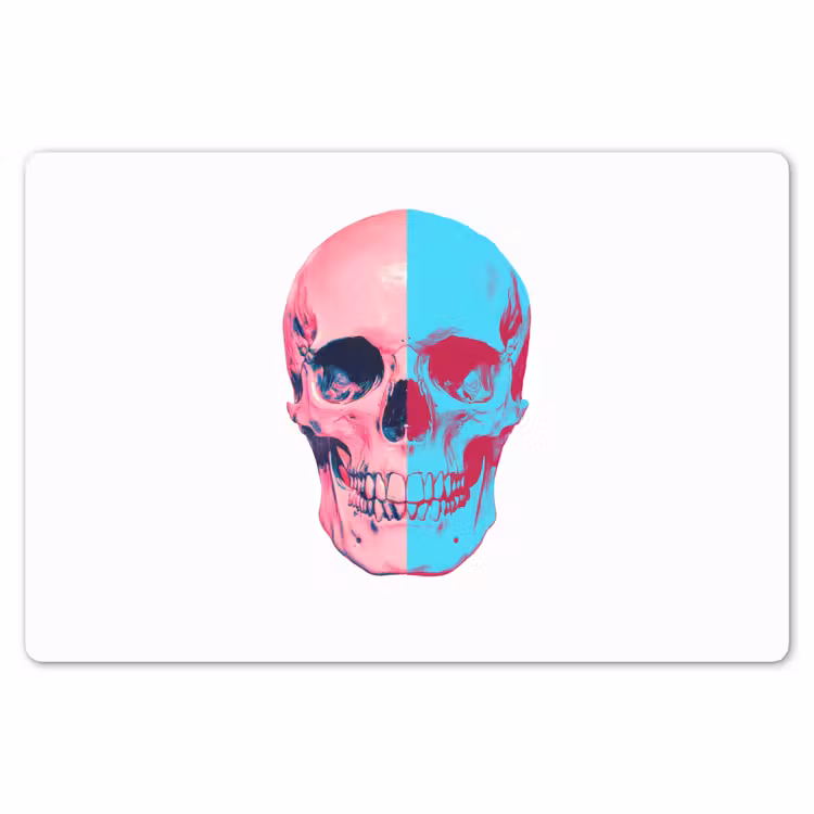 Placemat - 6 stuks - Schedel - Grafisch - Roze - Verdeeld — 7