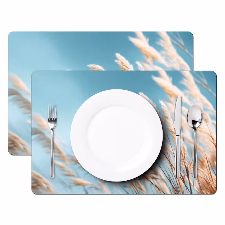 Placemat - 6 stuks - Siergras - Wind - Lichtbruin — 2